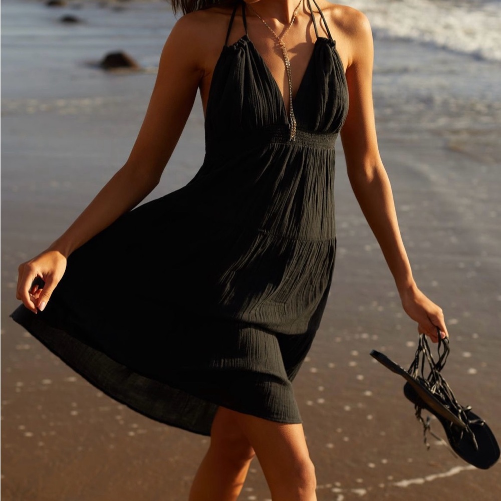 Anthropologie V-Neck Halter Dress